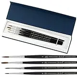 Winsor & Newton Series 7 Kolinsky Sable Watercolor Brushes - 100% Kolinsky Sable Brushes for Watercolor Gouache Ink and More - Professional 4 pc Round Watercolor Brush Set Sizes 0 - 1 - 2 - 3