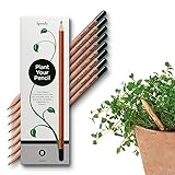 Sprout Wood-Cased Pencils | Original Edition | HB Pre-Sharpened Graphite Plantable Wooden Pencils with Flower, Herb & Vegetable Seeds |Gift Ideal for Drawing, Sketching & Shading | 8 Pack