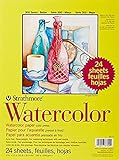 Strathmore 300 Series Watercolor Paper Pad, 9x12 inches, 24 Sheets (140lb/300g) - Artist Paper for Adults and Students - Watercolors, Mixed Media, Markers and Art Journaling