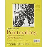 Strathmore 300 Series Printmaking Paper Pad, Glue Bound, 8x10 inches, 40 Sheets (120g) - Artist Paper for Adults and Students - Block Printing, Linocut, Screen Printing
