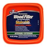 Elmer's E891 Carpenter's Stainable Wood Filler, 1 Pt Tub, 12-24, 1 Pint, Light Tan