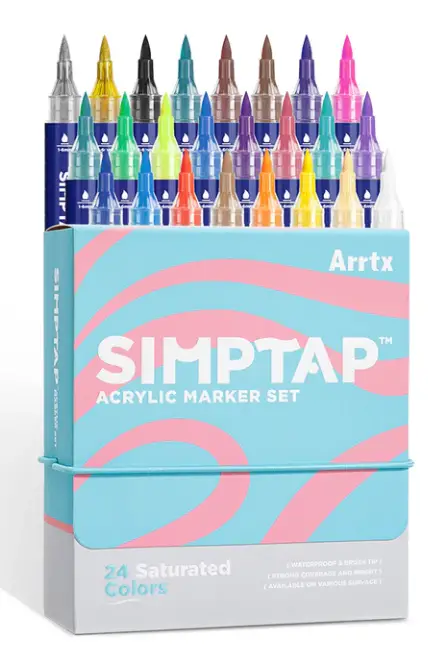 Arrtx Top Valve Action Marker Pen Set Review: Are They Worth It? website shows misleading image of the package, showing it with different tier levels.